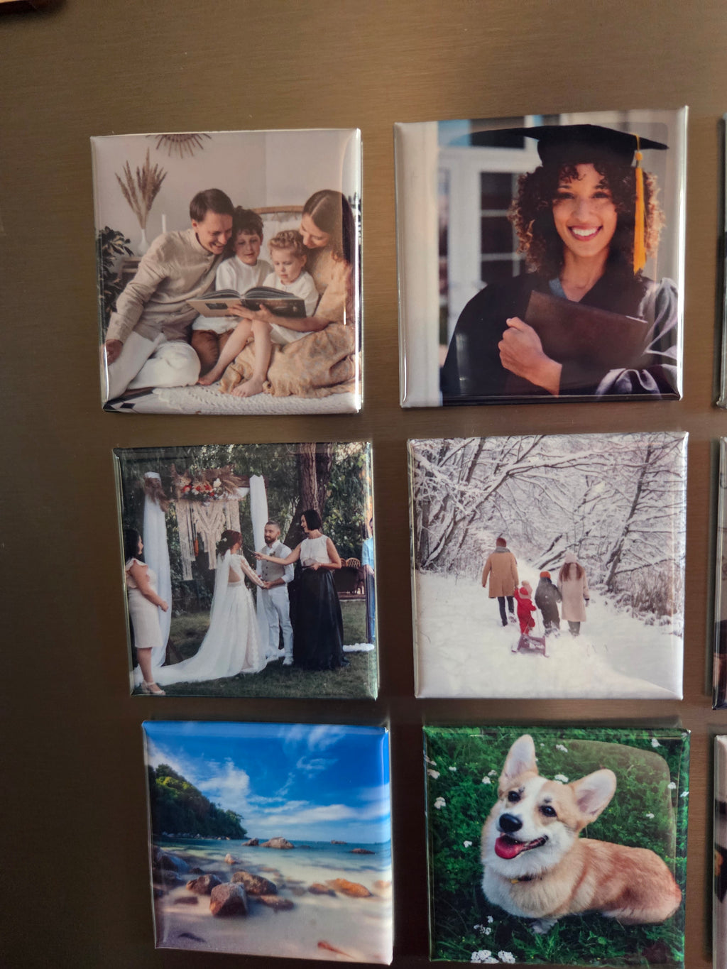 Set of 6 custom photo magnets